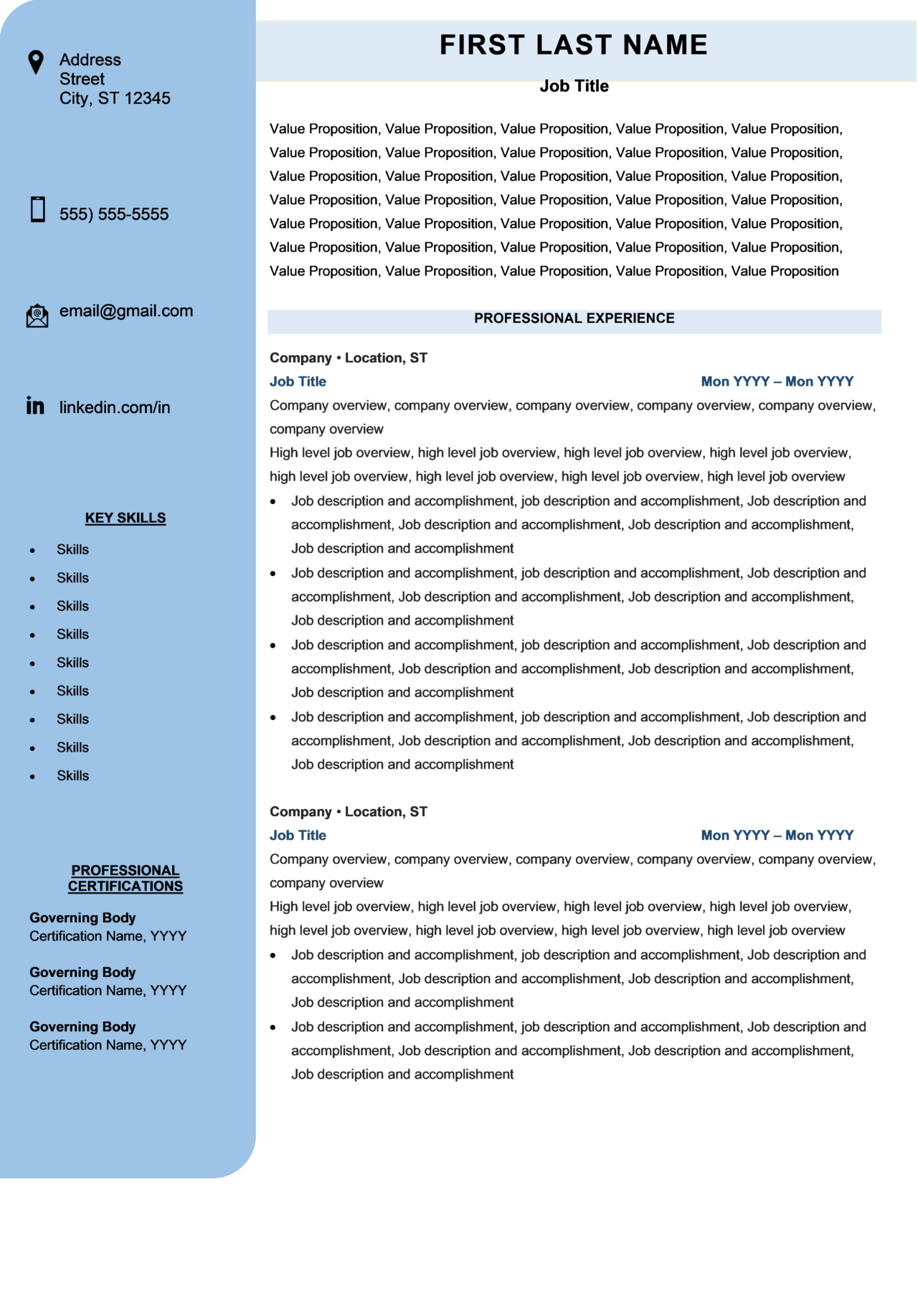 What does a visual resume look like