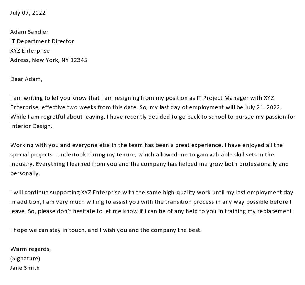 Tips For Writing A Two Weeks Notice Letter CareerHigher