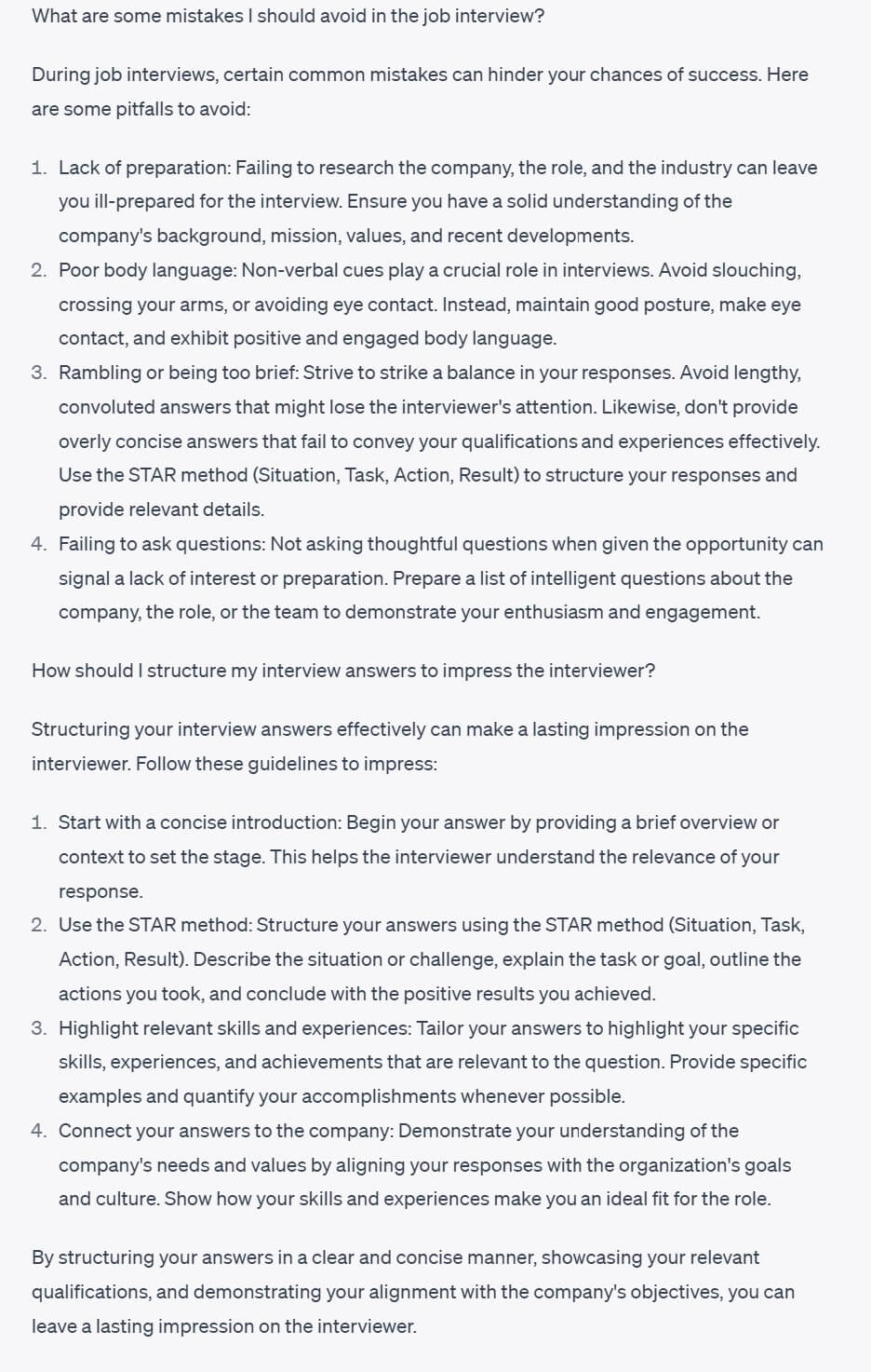 How To Use ChatGPT To Prepare For A Job Interview